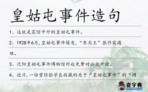 皇姑屯事件造句
