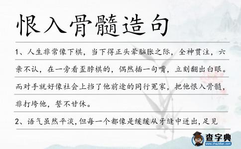 恨入骨髓造句