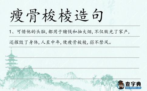瘦骨梭棱造句