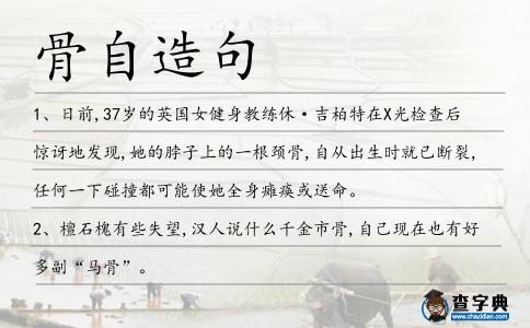 骨自造句