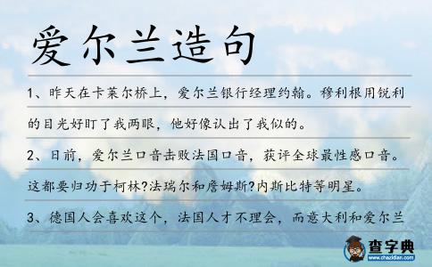 愛爾蘭造句