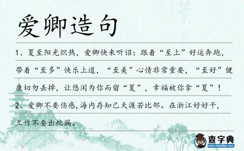 愛卿造句