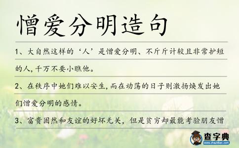 憎愛分明造句