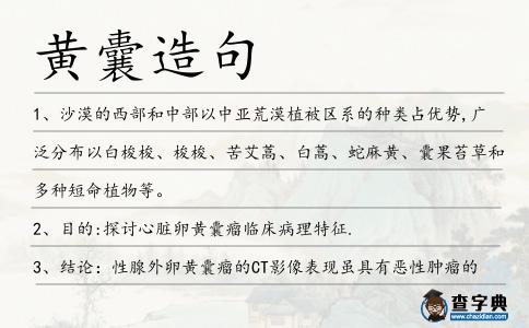 黃囊造句
