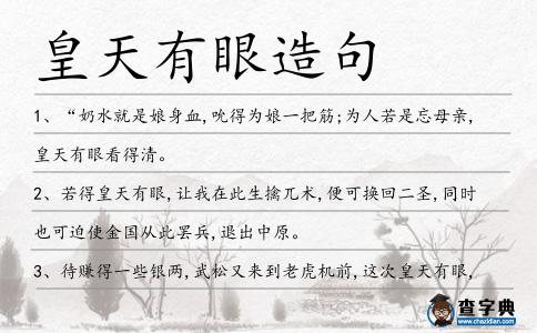 皇天有眼造句
