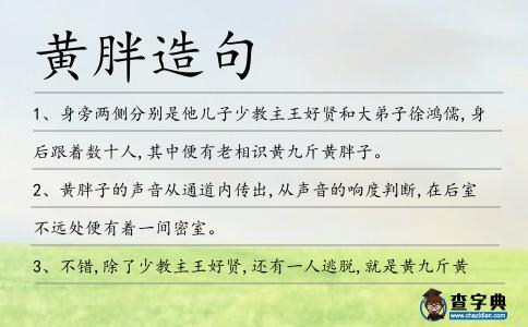 黃胖造句