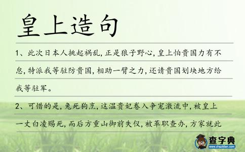 皇上造句