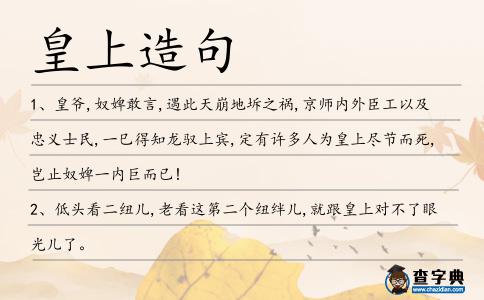 皇上造句