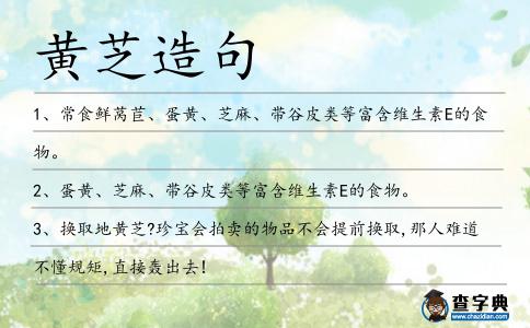 黃芝造句