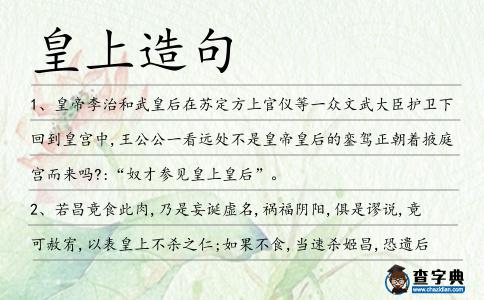 皇上造句