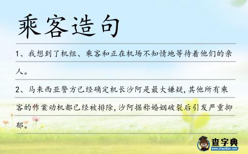 乘客造句