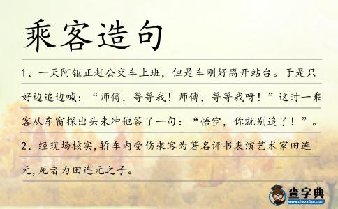乘客造句