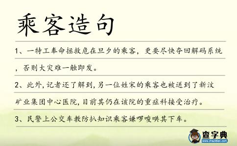 乘客造句