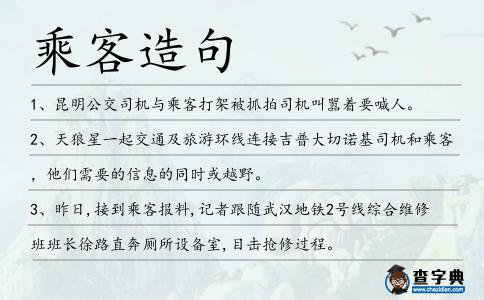 乘客造句