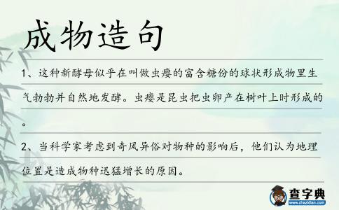 成物造句