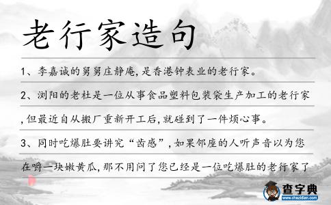 老行家造句