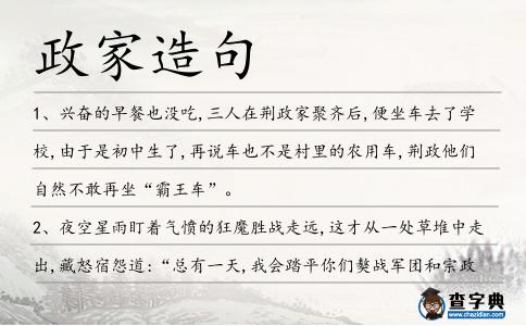 政家造句