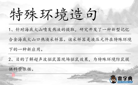 特殊環境造句