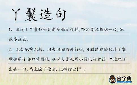 丫鬟造句