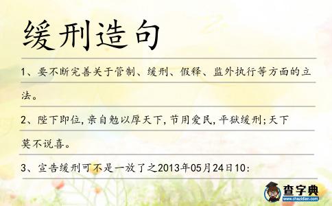 緩刑造句