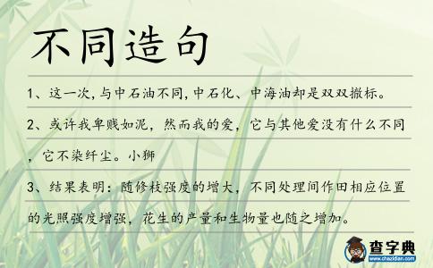 不同造句