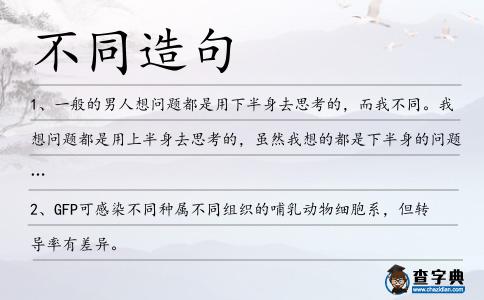 不同造句