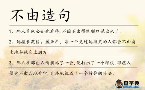 不由造句