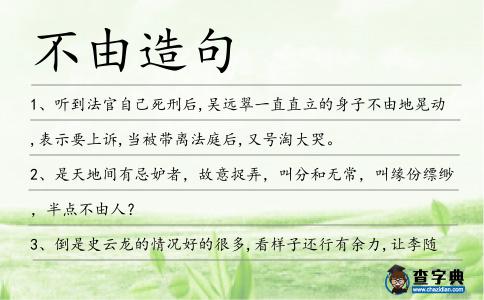 不由造句
