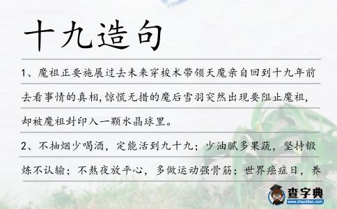 十九造句