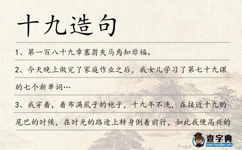 十九造句