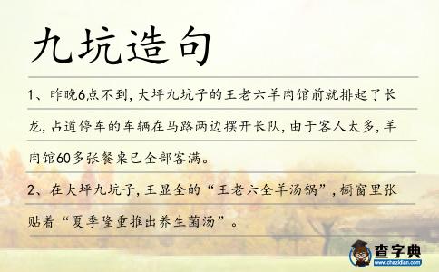九坑造句