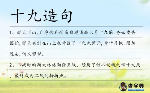 十九造句