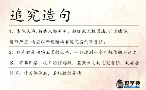 追究造句