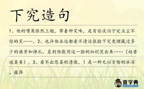 下究造句