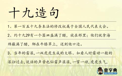 十九造句