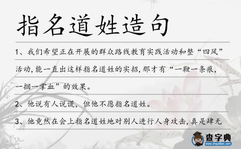 指名道姓造句