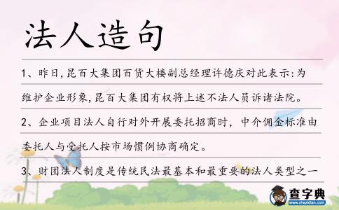 法人造句