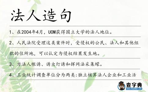 法人造句