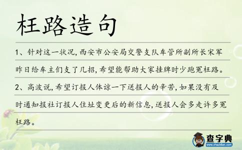 枉路造句