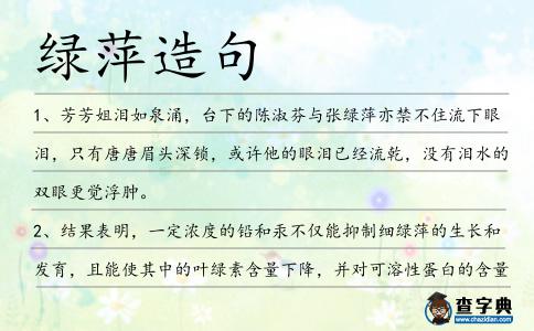 綠萍造句