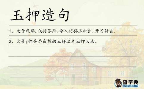 玉押造句