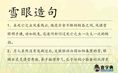 雪眼造句