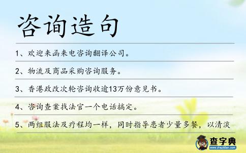 咨詢造句