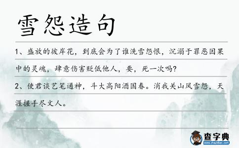 雪怨造句