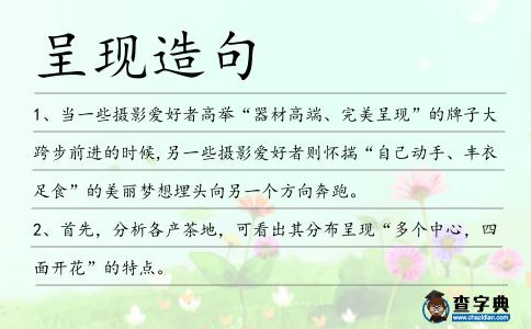 呈現造句