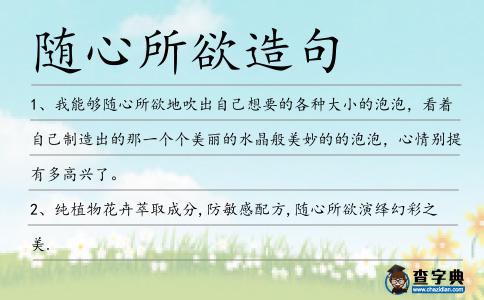 隨心所欲造句