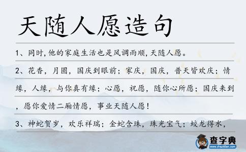 天隨人愿造句