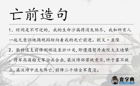 亡前造句