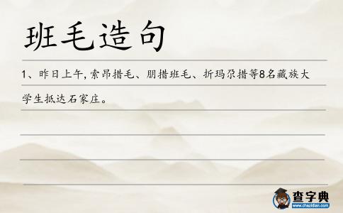 班毛造句