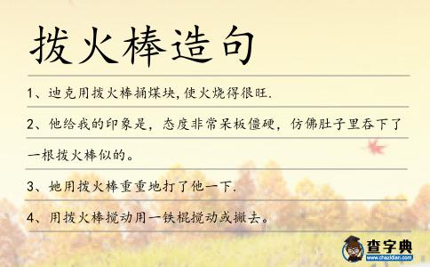 撥火棒造句